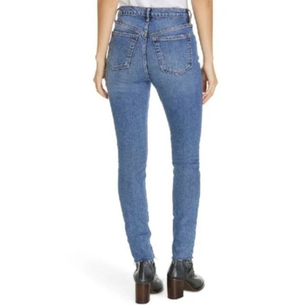 Free People We The Free Stella Button Fly High Rise Distressed Jeans - Picture 2 of 11